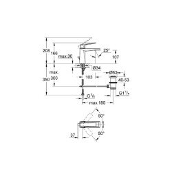 Grohe Allure Brilliant Tek Kumandalı Lavabo Bataryası M-Boyut 23029000 - 2