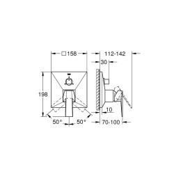 Grohe Allure Brilliant 3 Yönlü Ankastre Banyo Bataryası 24099000 - 3