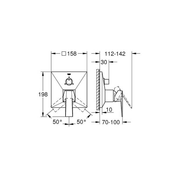 Grohe Allure Brilliant 3 Yönlü Ankastre Banyo Bataryası 24099000 - 3