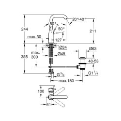 Grohe Essence New Lavabo Bataryası L- Boyut 32628AL1 - 2