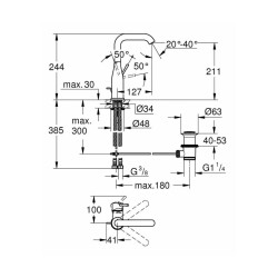 Grohe Essence New Lavabo Bataryası L- Boyut 32628DA1 - 2