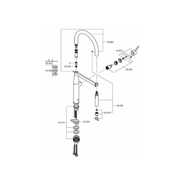 Grohe Essence New Tek Kumandalı Eviye Bataryası 30294EN0 - 2