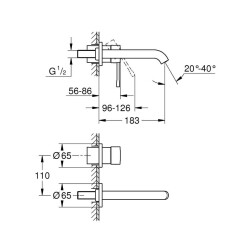 Grohe Essence İki Delikli Lavabo Bataryası M- Boyut 19408GL1 - 2