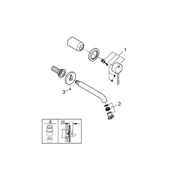 Grohe Essence İki Delikli Lavabo Bataryası M- Boyut 19408GN1 - 2