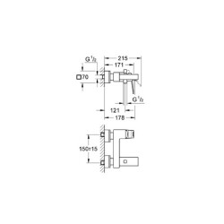 Grohe Eurocube Tek Kumandalı Banyo Bataryası XL 23140000 - 2