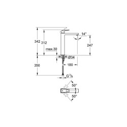 Grohe Eurocube Tek Kumandalı Banyo Bataryası XL 23406000 - 2