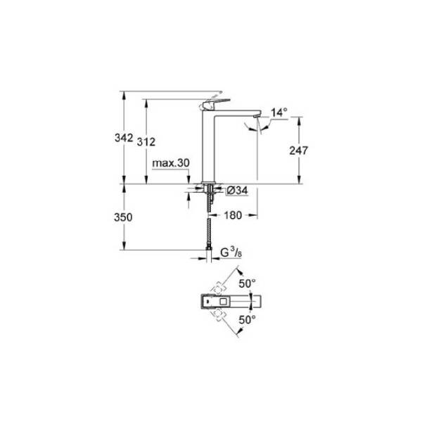 Grohe Eurocube Tek Kumandalı Banyo Bataryası XL 23406000 - 2