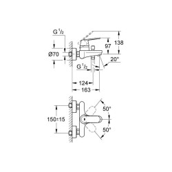 Grohe Eurocosmo Tek Kumandalı Banyo Bataryası 32831000 - 2