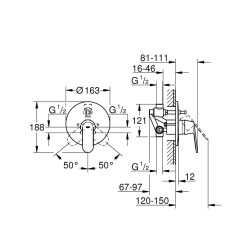 Grohe Eurosmart Cosmopolitan Tek Kumnadalı Banyo Bataryası 32879000 - 2