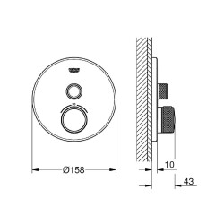 Grohe Ankastre Term. Banyo Bat. 1 Çık. SmartControl Krom 29118000 - 2