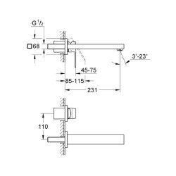 Grohe Eurocube İki Delikli Lavabo Bataryası M 23447000 - 2