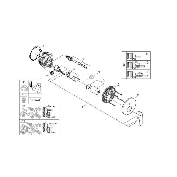 Grohe Eurosmart Ankastre Banyo/Duş Bataryası 24043003 - 2