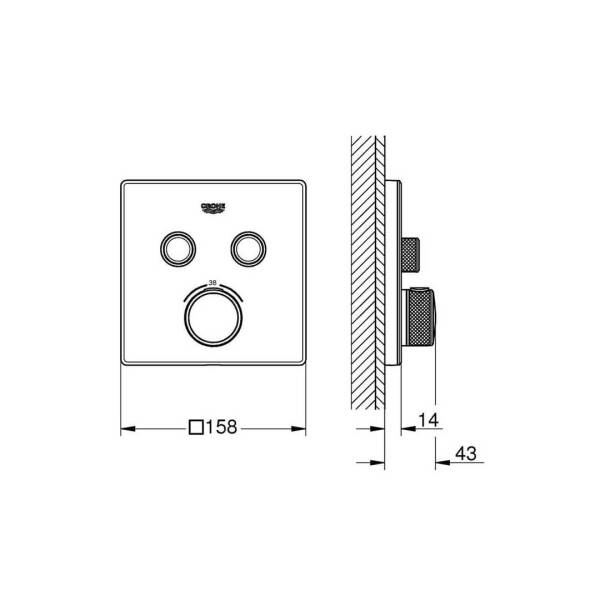 Grohe Grohtherm Smartcontrol Çift Valfli Akış Kontrollü Ankastre Termostatik Duş Bataryası 29156LS0 - 2