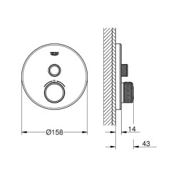 Grohe Grohtherm SmartControl Tek Valfli Akış Kontrollü Ankastre Termostatik Duş Bataryası 29150LS0 - 2