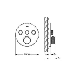 Grohe Grohtherm Smartcontrol Üç Yollu Yön Değiştiricili Ankastre Termostatik Duş Bataryası 29904LS0 - 2