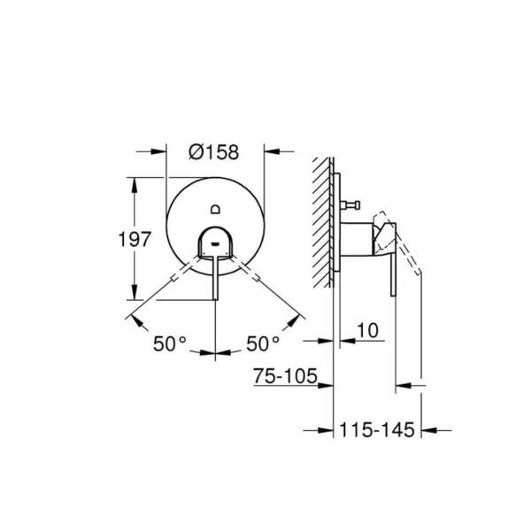 Grohe Plus Ankastre Banyo Bataryası 24060003 - 2