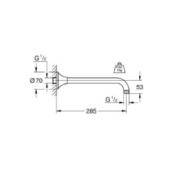 Grohe Rainshower Grandera Tepe Duşu Dirseği 285 mm 27986IG0 - 2