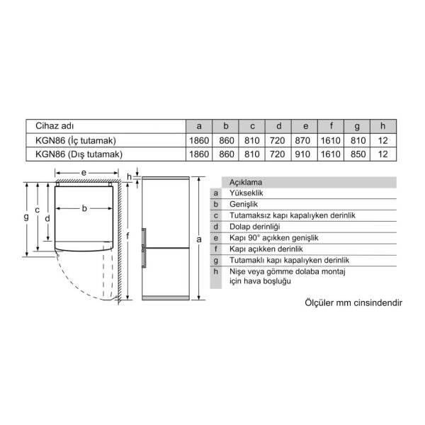 Siemens KG86NAID2N iQ500 Alttan Donduruculu Buzdolabı Inox - 8