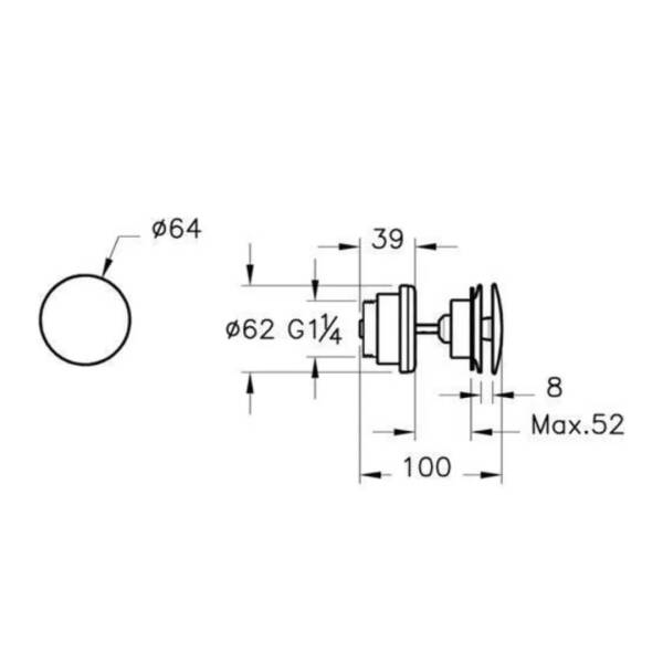 Vitra Lavabo Yuvarlak Süzgeci Universal Basmalı A4514934 - 2