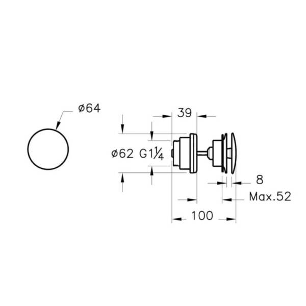 Vitra Lavabo Yuvarlak Süzgeci Universal Basmalı A4514936 - 2